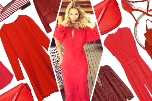 Lady in red : Η Bίκυ Καγιά δοκιμάζει την τέλεια φθινοπωρινή κόκκινη απόχρωση 
