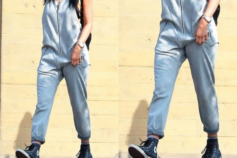 Hot or Not : Ποια διάσημη φόρεσε ολόσωμη γκρι φόρμα με sneakers;
