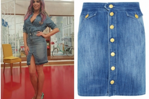 Street style : Δοκίμασε το ανατρεπτικό total denim look της Κατερίνας Στικούδη