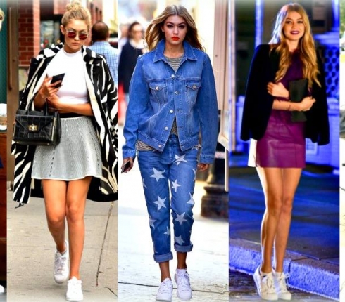 H Gigi Hadid  δείχνει 41 τρόπους για να συνδυάσεις τα sneakers αυτή την άνοιξη