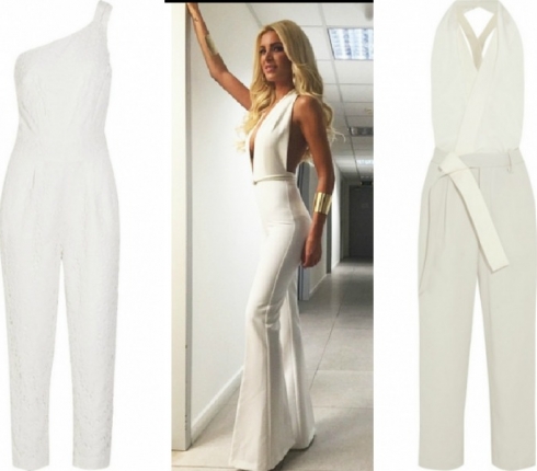 Sexy και chic; H λευκή ολόσωμη φόρμα της Κατερίνας Καινούργιου είναι η τέλεια επιλογή