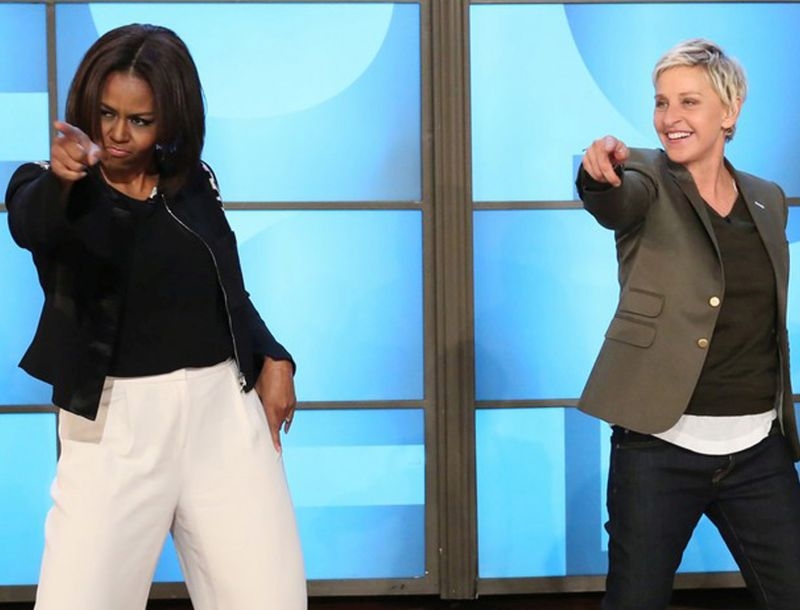 Michelle Obama: Η πρώτη κυρία χορεύει στο πλατό της Ellen DeGeneres Michelle Obama: Η πρώτη κυρία χορεύει στο πλατό της Ellen DeGeneres