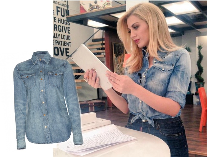 Πώς να φορέσεις denim πουκάμισα όπως η Κωνσταντίνα Σπυροπόυλου Πώς να φορέσεις denim πουκάμισα όπως η Κωνσταντίνα Σπυροπόυλου