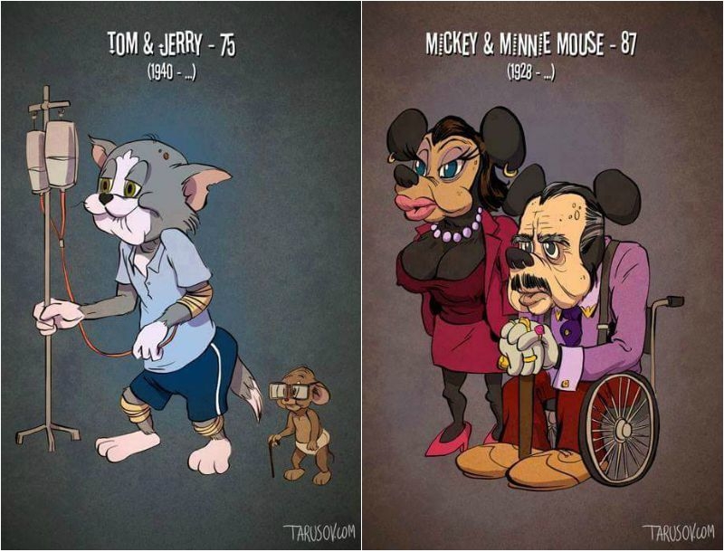 Πως θα ήταν σήμερα ο 87χρονος Mickey Mouse και οι 75χρονοι Τοm και Jerry; Πως θα ήταν σήμερα ο 87χρονος Mickey Mouse και οι 75χρονοι Τοm και Jerry;